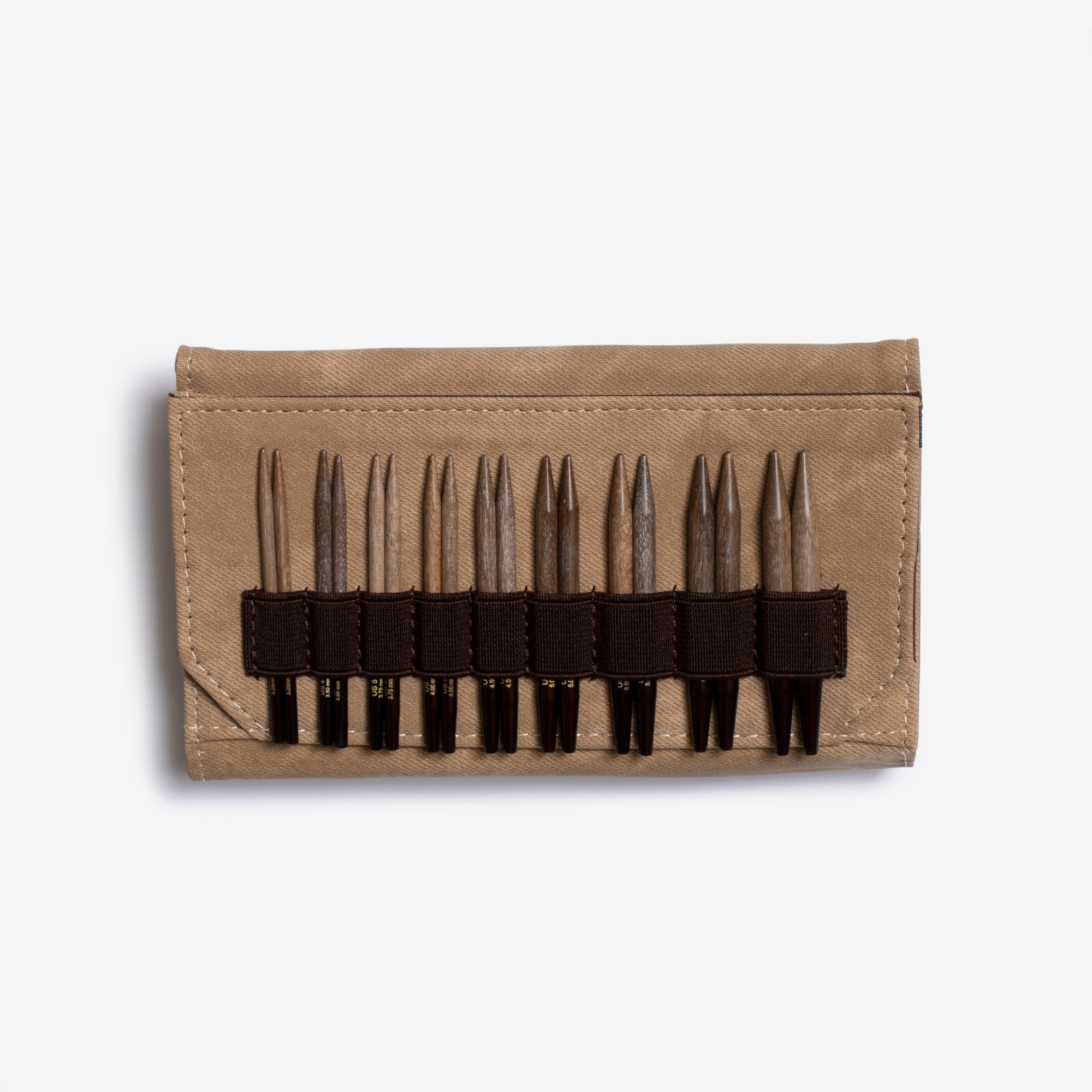 birchwood interchangeable circular knitting needle set, umber 3.5"