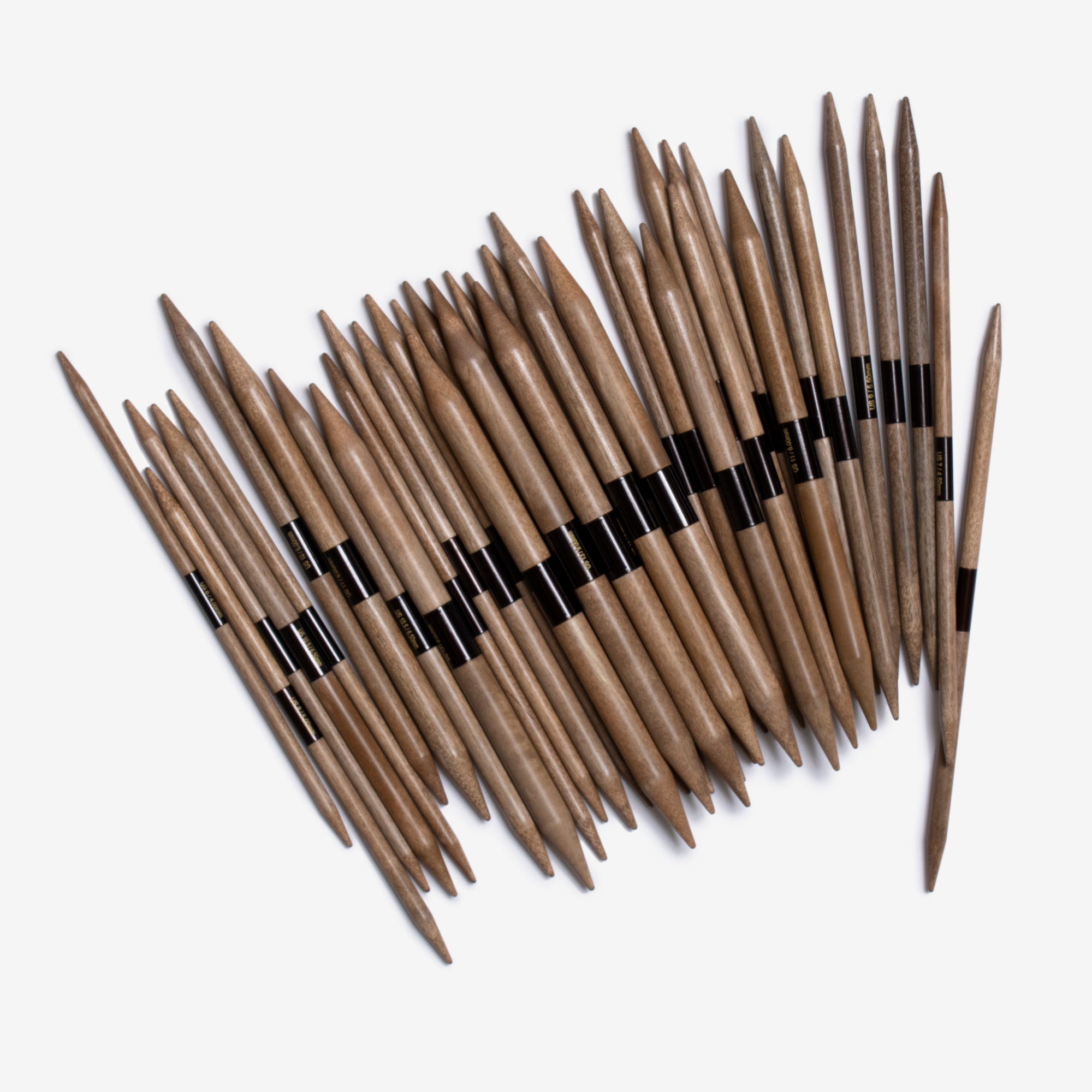 double pointed knitting needle set, umber 6"