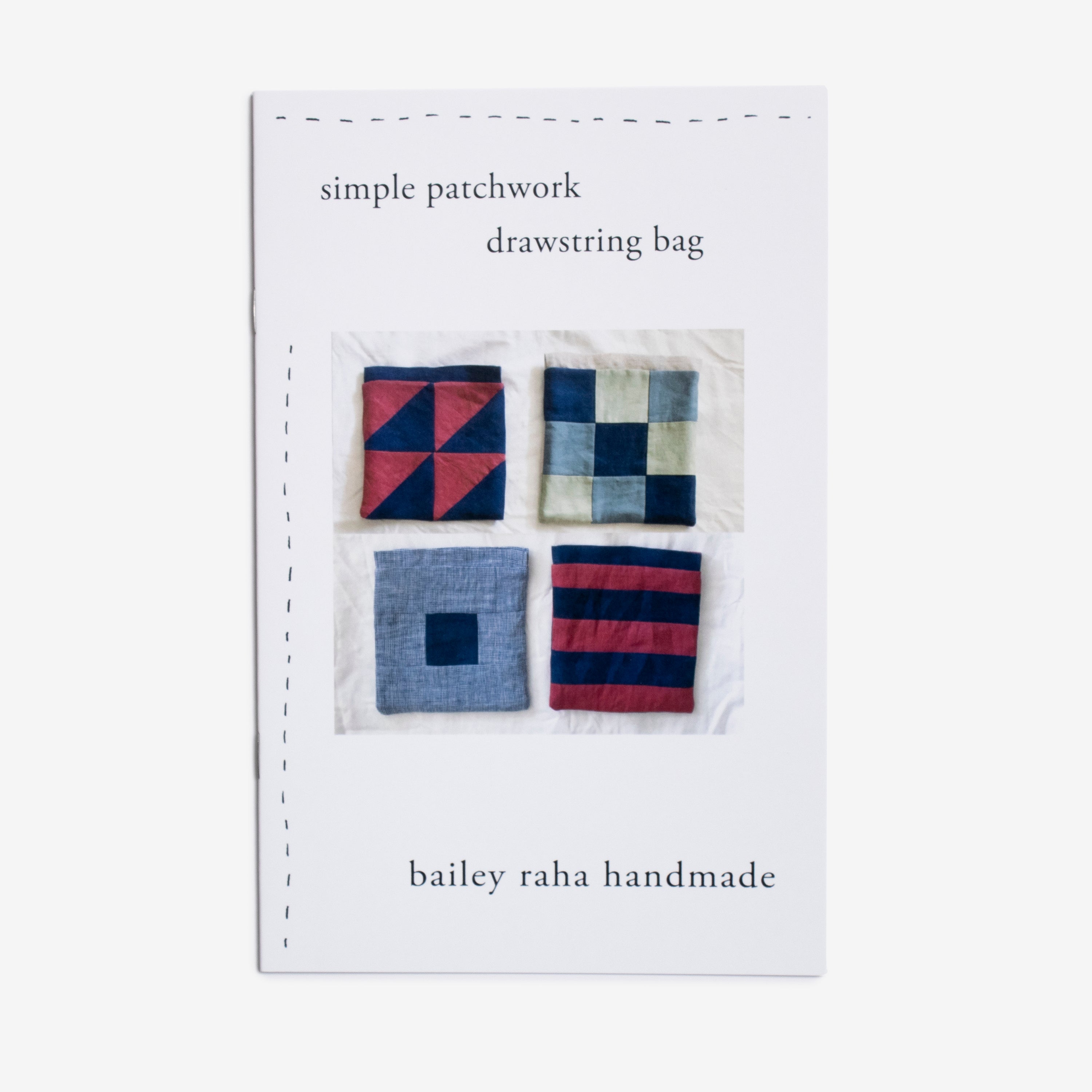 simple patchwork drawstring bag, pattern