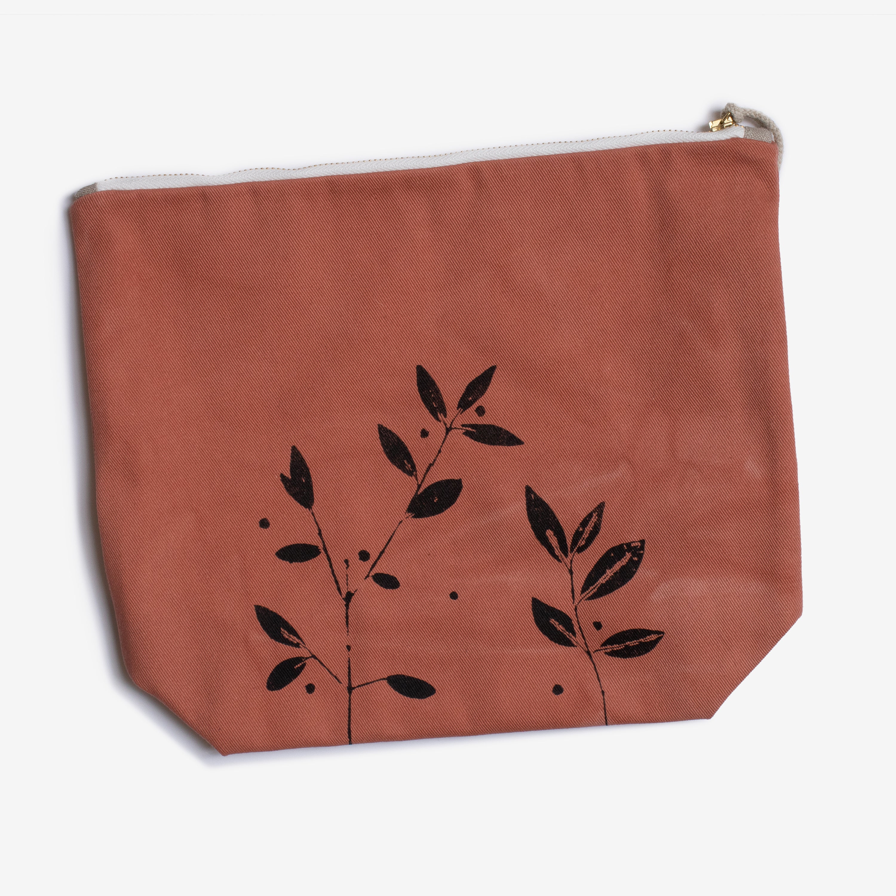 botanical zipper project bag