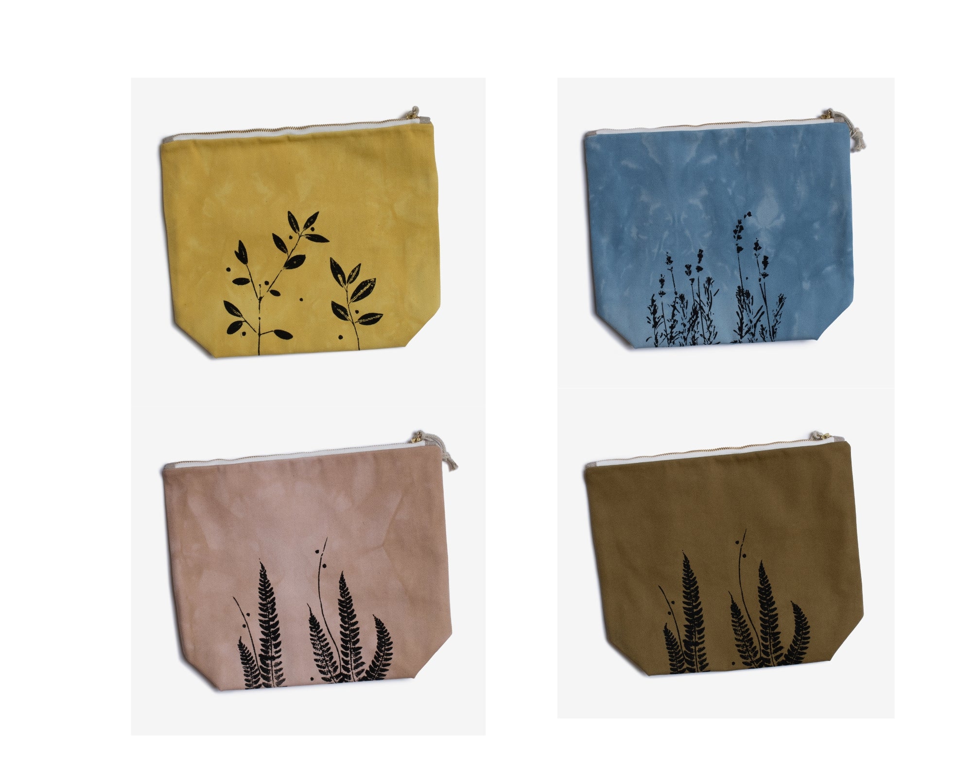 botanical zipper project bag